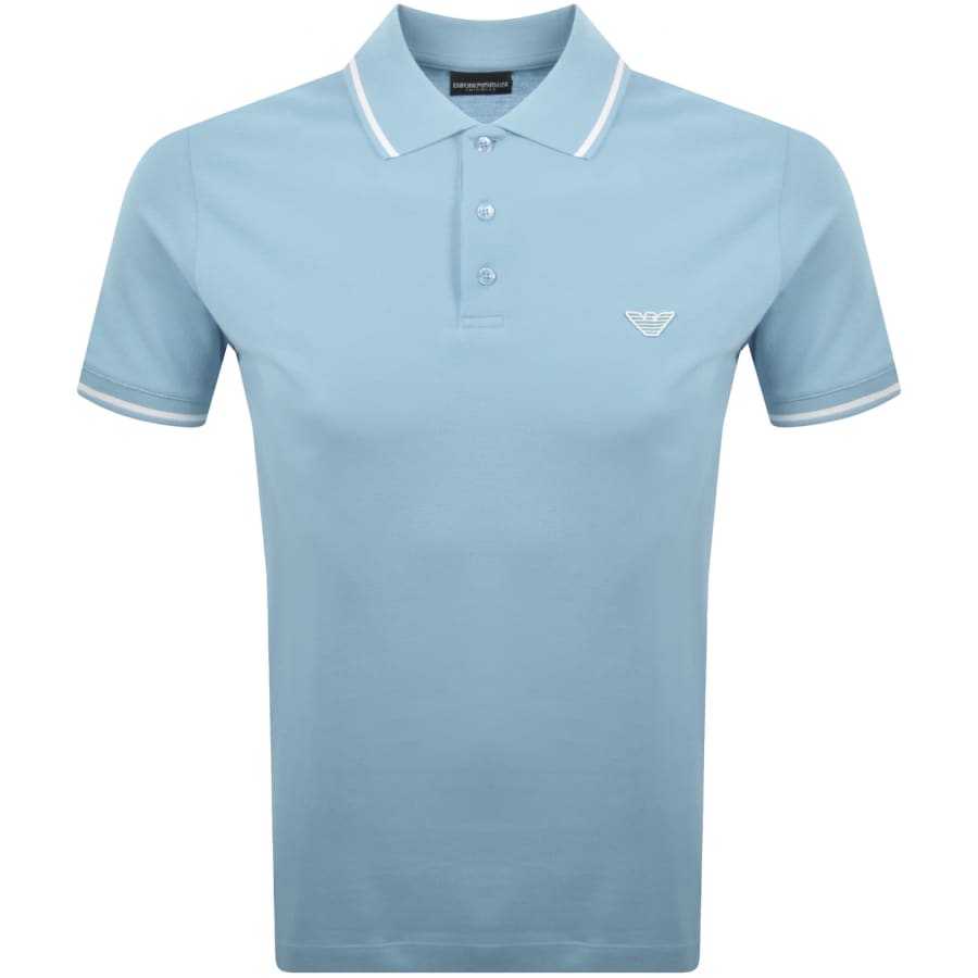 Image number 1 for Emporio Armani Short Sleeved Polo T Shirt Blue
