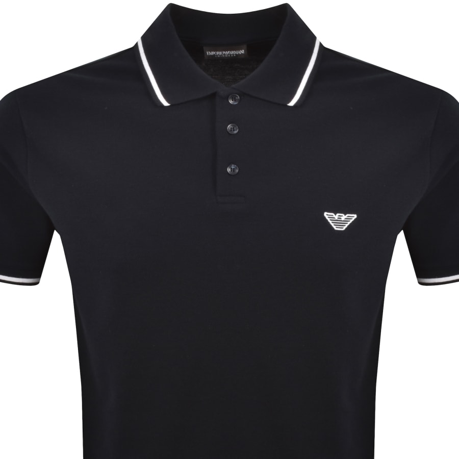 Image number 2 for Emporio Armani Short Sleeved Polo T Shirt Navy