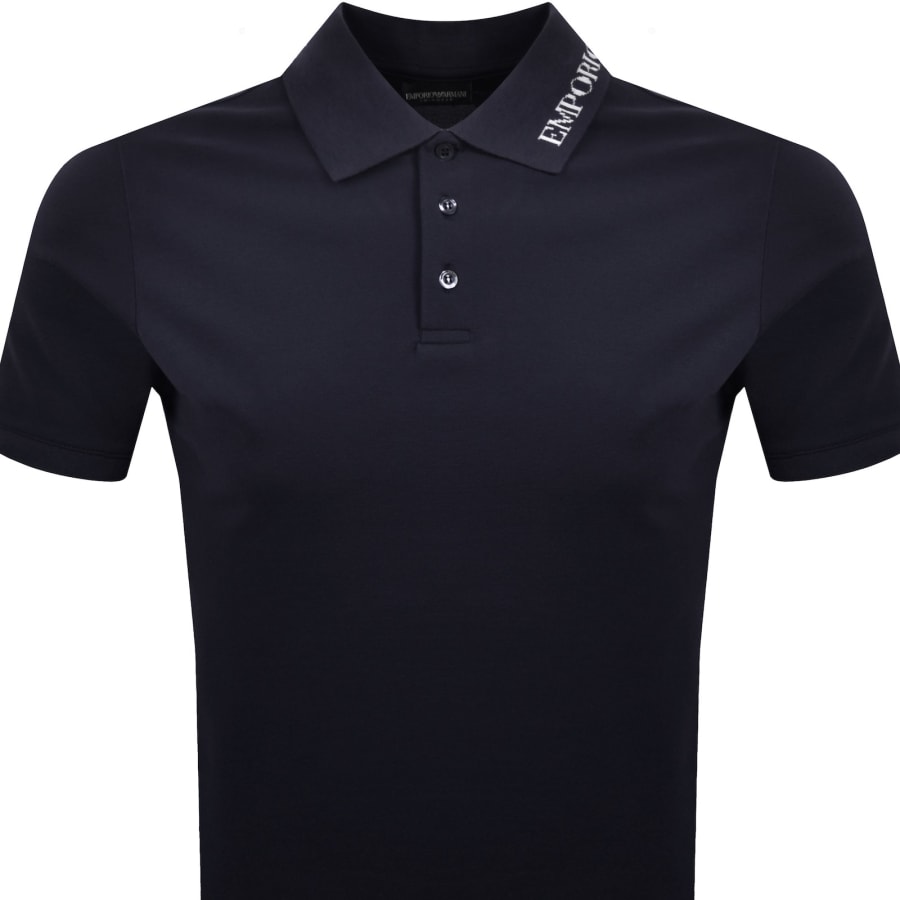 Image number 2 for Emporio Armani Logo Collar Polo T Shirt Blue