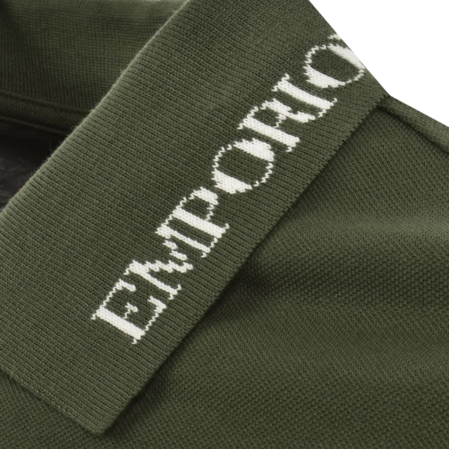 Image number 3 for Emporio Armani Logo Collar Polo T Shirt Green