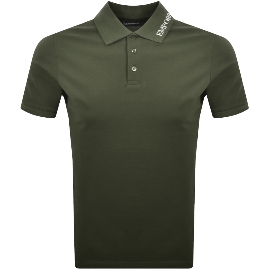 Image number 1 for Emporio Armani Logo Collar Polo T Shirt Green