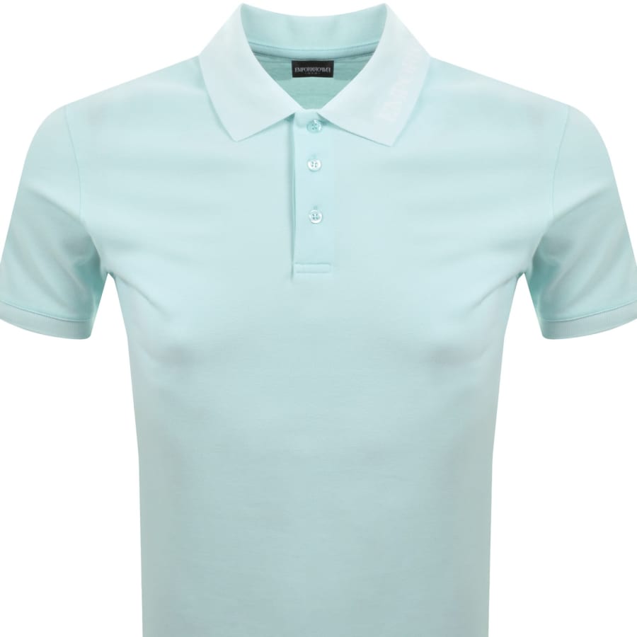Image number 2 for Emporio Armani Logo Collar Polo T Shirt Blue