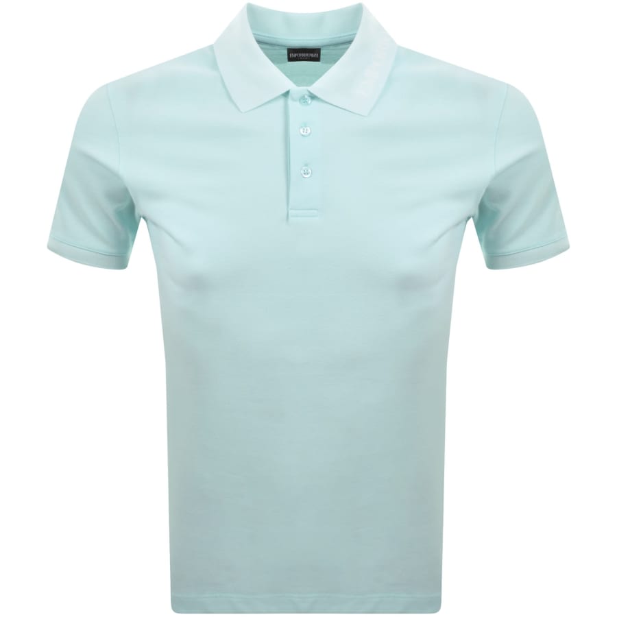 Image number 1 for Emporio Armani Logo Collar Polo T Shirt Blue