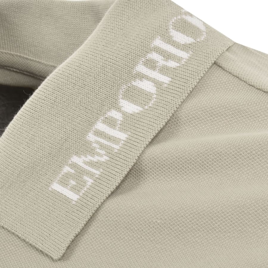 Image number 3 for Emporio Armani Logo Collar Polo T Shirt Beige