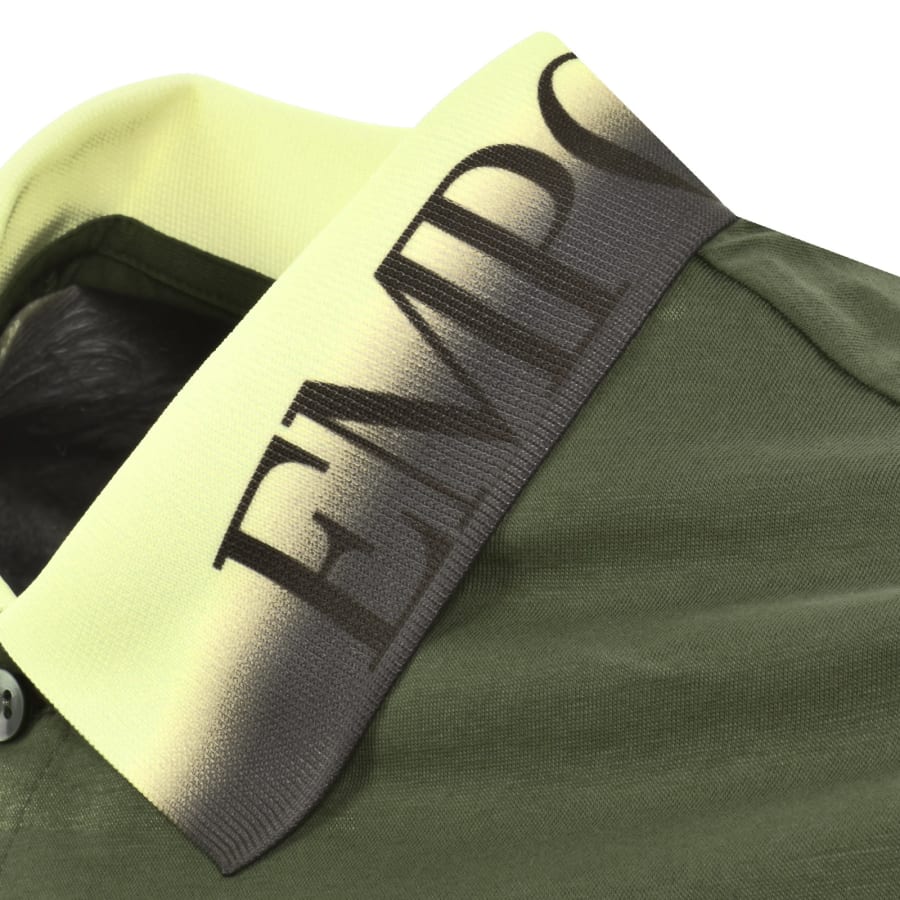 Image number 3 for Emporio Armani Ombre Collar Polo T Shirt Green