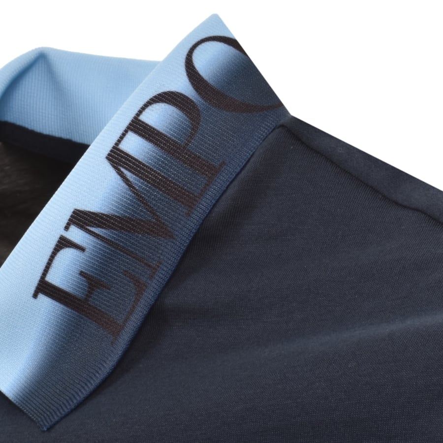 Image number 3 for Emporio Armani Ombre Collar Polo T Shirt Blue