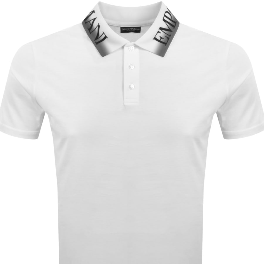 Image number 2 for Emporio Armani Ombre Collar Polo T Shirt White