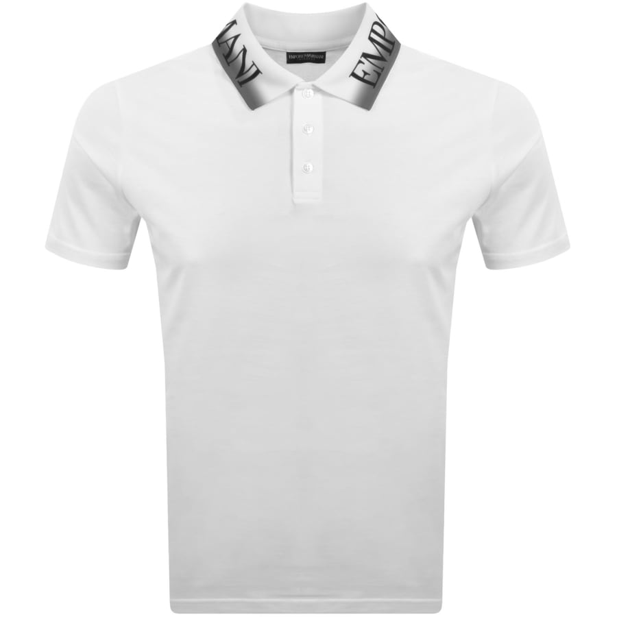 Image number 1 for Emporio Armani Ombre Collar Polo T Shirt White