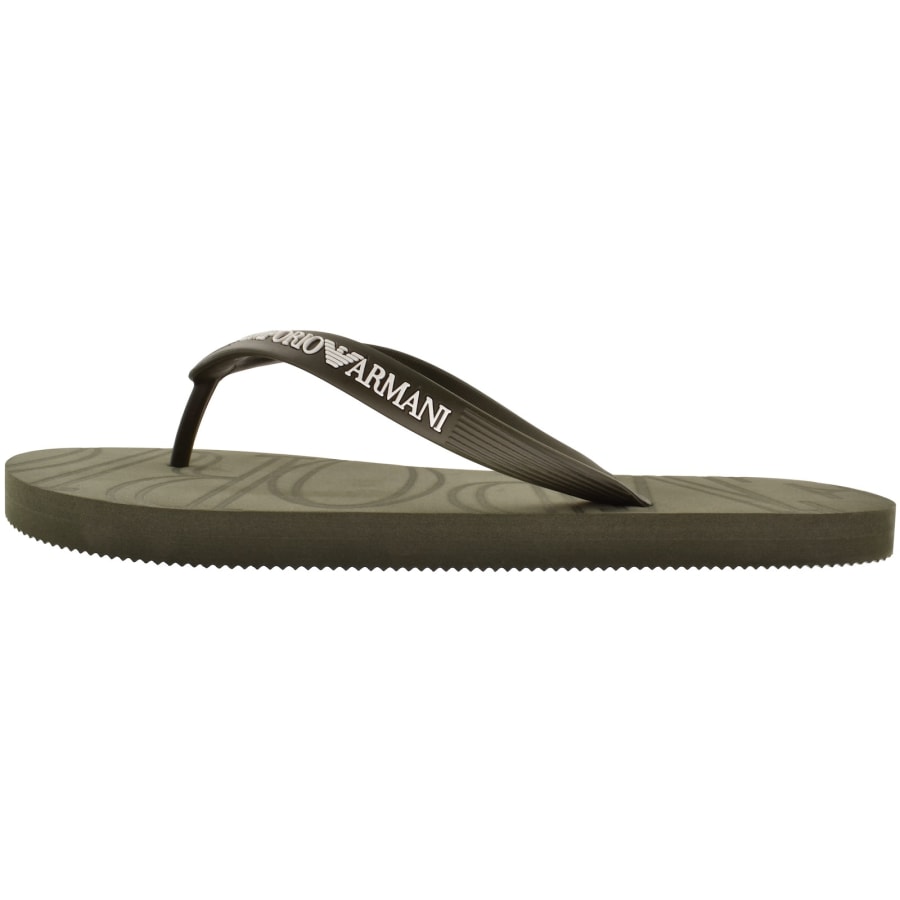 Image number 2 for Emporio Armani Logo Flip Flops Green