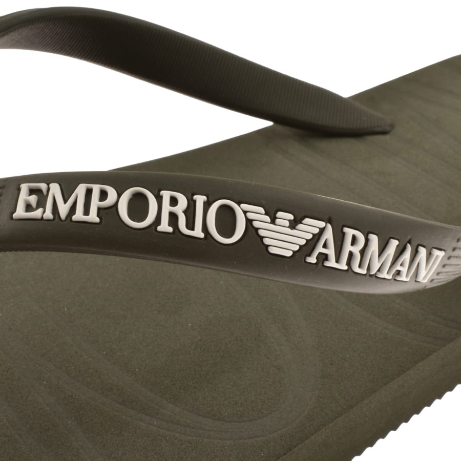 Image number 4 for Emporio Armani Logo Flip Flops Green