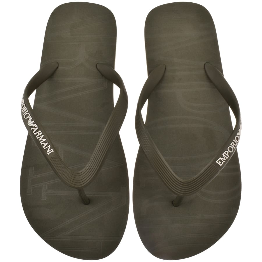 Image number 1 for Emporio Armani Logo Flip Flops Green