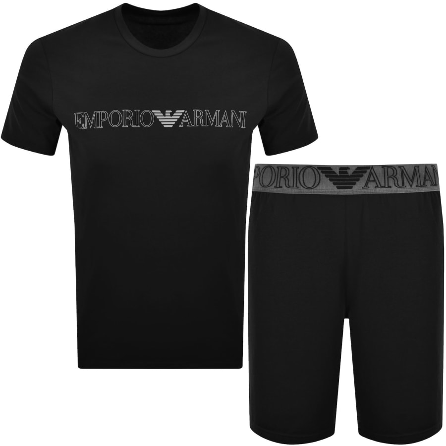 Image number 1 for Emporio Armani Short Loungewear Set Black