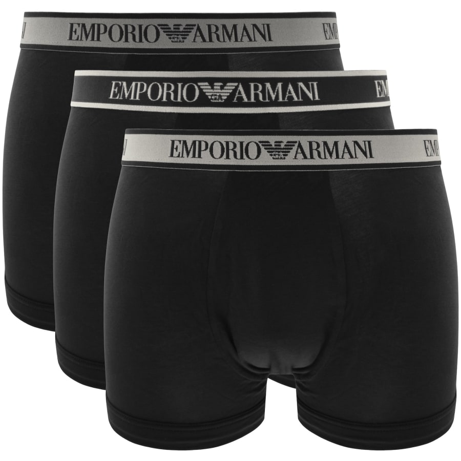 Image number 1 for Emporio Armani Underwear 3 Pack Trunks Black