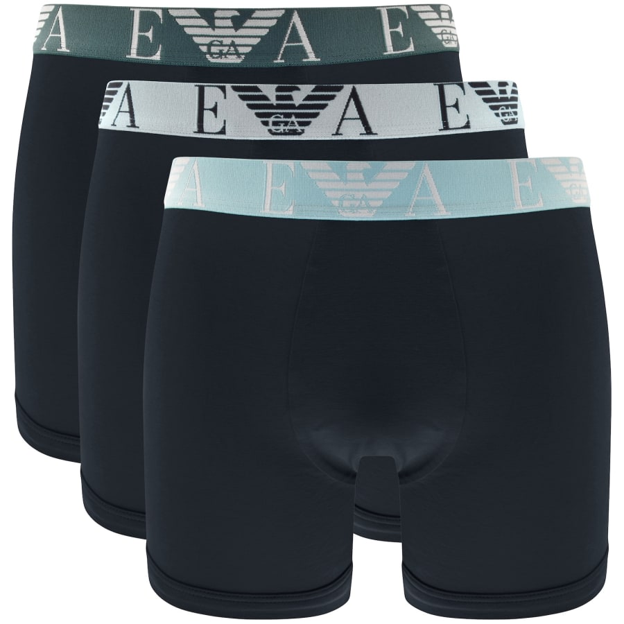 Image number 1 for Emporio Armani 3 Pack Boxer Briefs Blue
