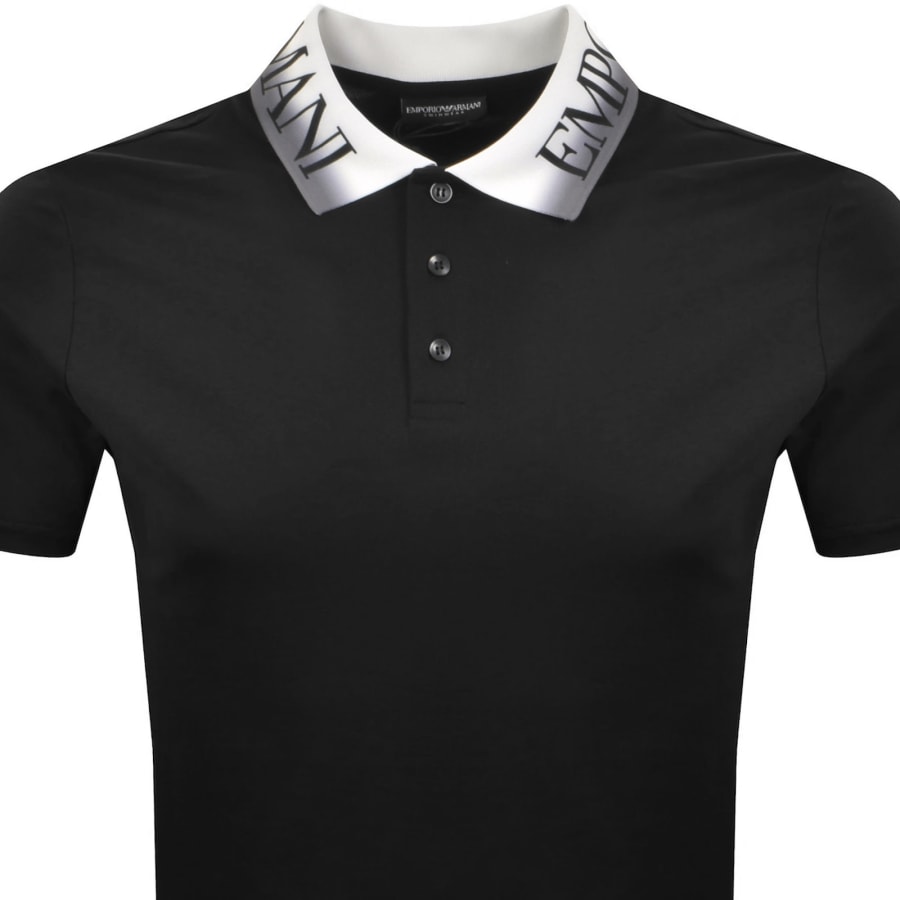 Image number 2 for Emporio Armani Ombre Collar Polo T Shirt Black