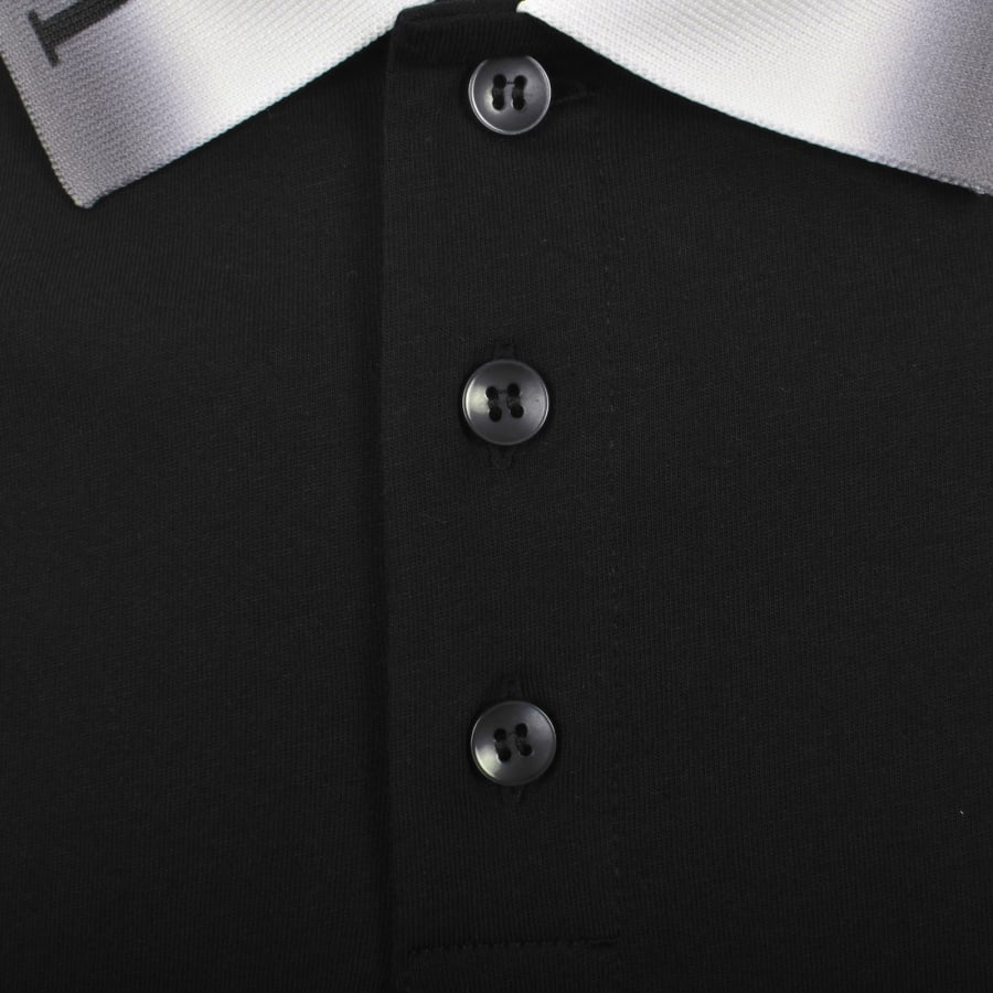 Image number 3 for Emporio Armani Ombre Collar Polo T Shirt Black