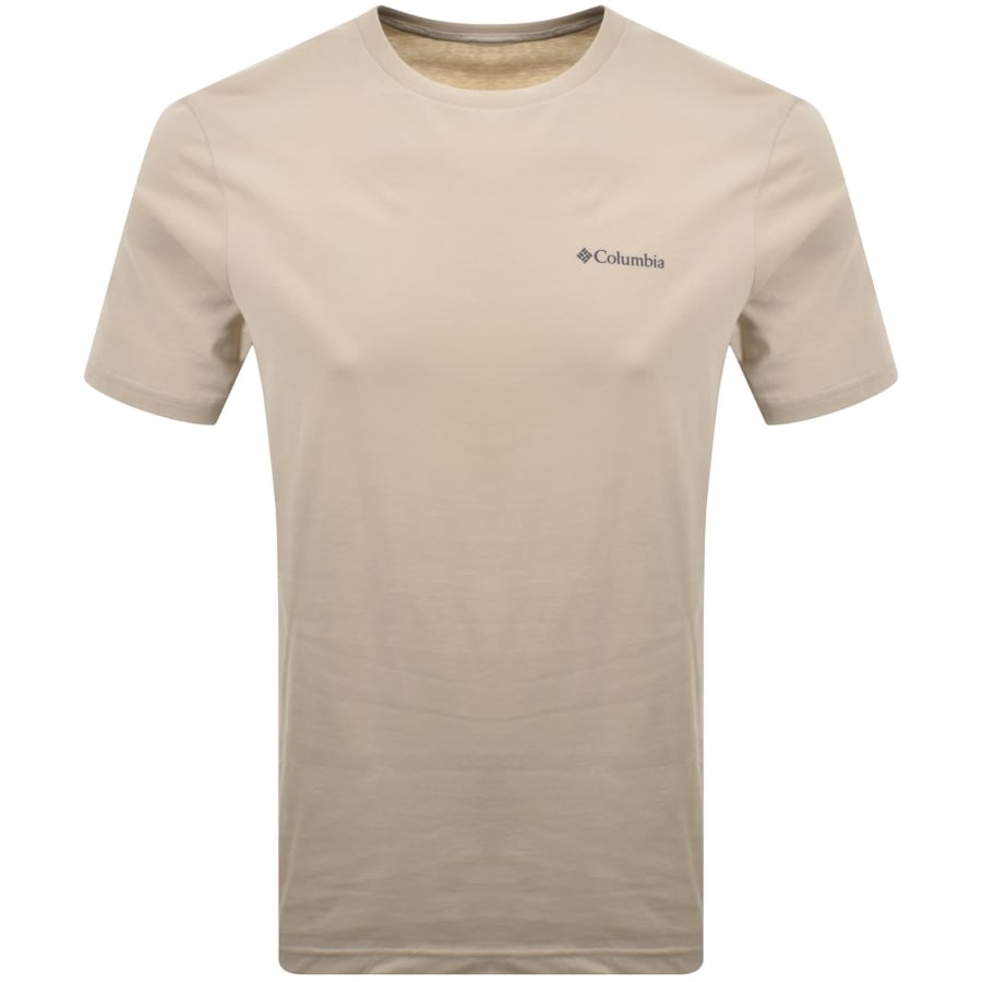 Image number 2 for Columbia Outdoor Back Graphic T Shirt Beige