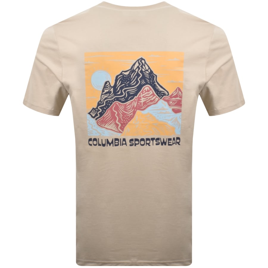 Image number 5 for Columbia Outdoor Back Graphic T Shirt Beige