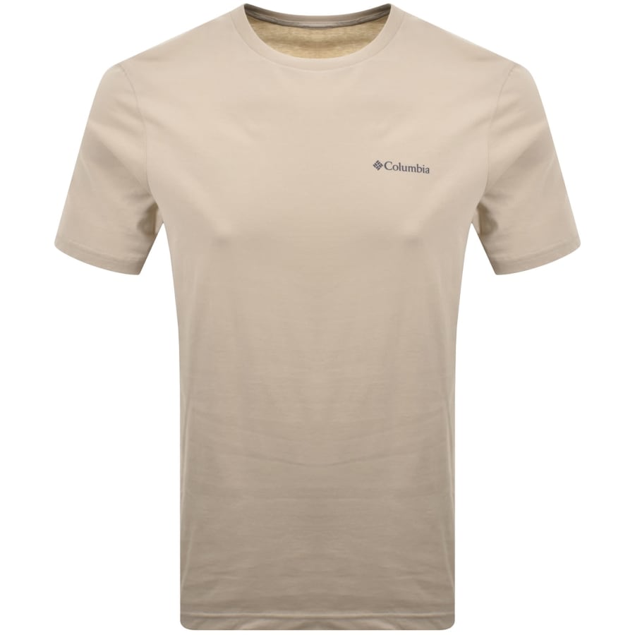Image number 2 for Columbia Logo Back T Shirt Beige