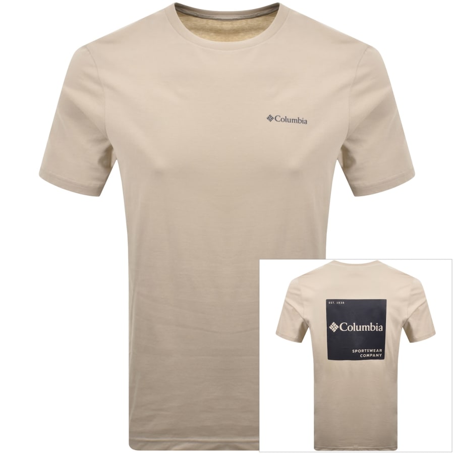 Image number 1 for Columbia Logo Back T Shirt Beige