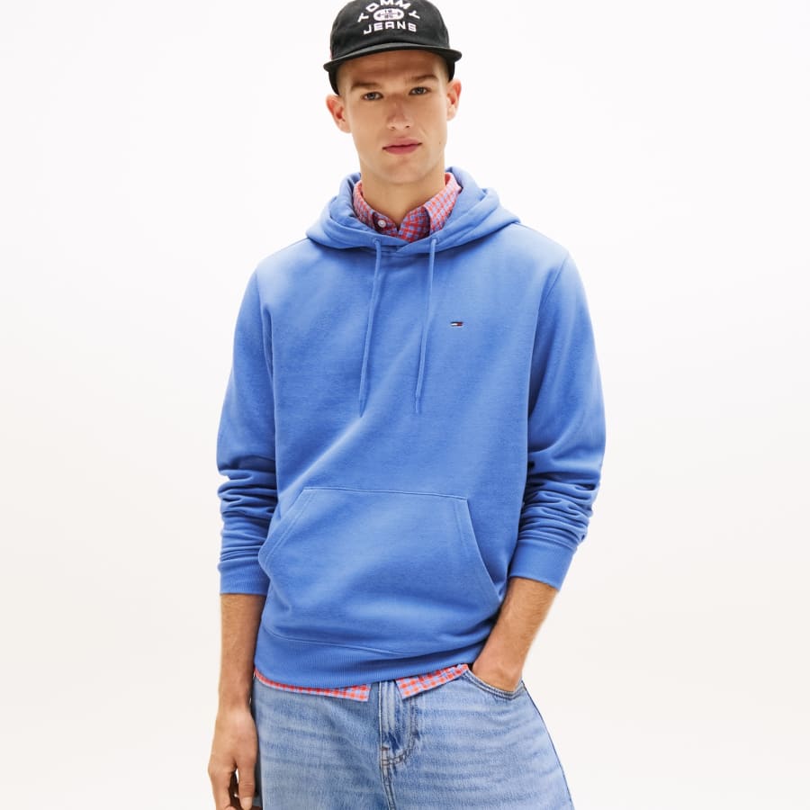 Image number 4 for Tommy Jeans Flag Logo Hoodie Blue