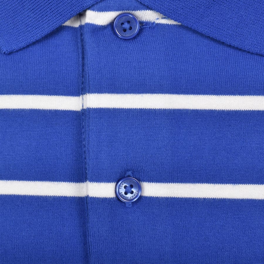 Image number 4 for Tommy Jeans Stripe Polo T Shirt Fizzy Blue