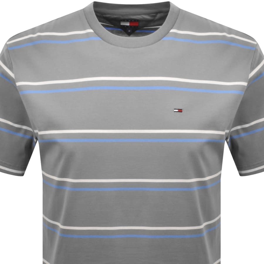 Image number 2 for Tommy Jeans Relaxed Fit Stripe T Shirt Grey