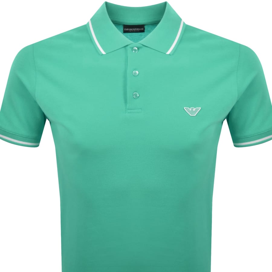 Image number 2 for Emporio Armani Short Sleeved Polo T Shirt Green