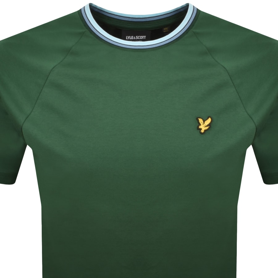 Image number 2 for Lyle And Scott Tipped Track T Shirt Green