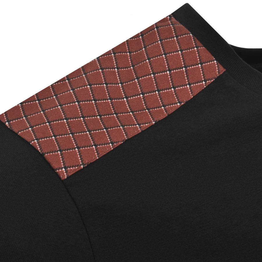 Image number 4 for Lyle And Scott Check Panelled T Shirt Jet Black