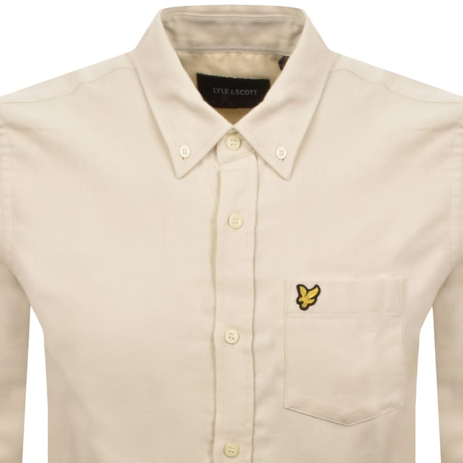Image number 2 for Lyle And Scott Plain Flannel Shirt Cream