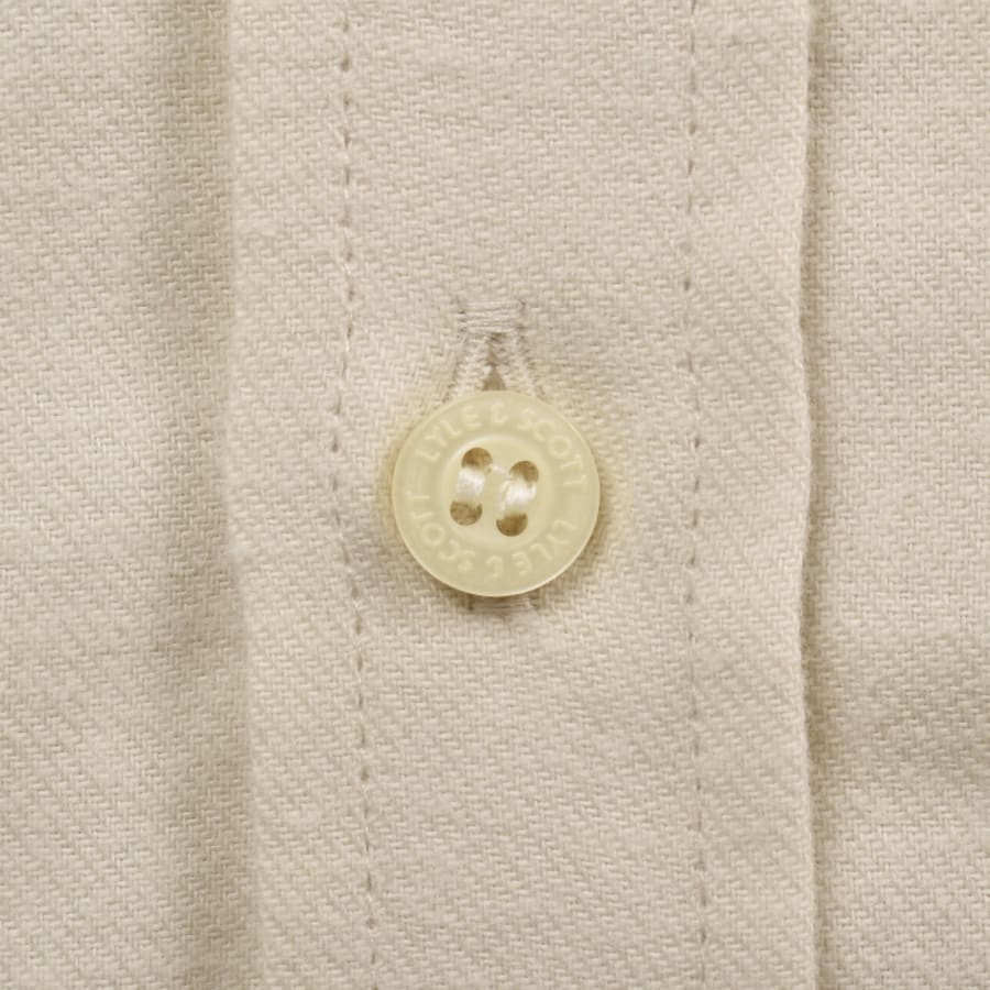 Image number 4 for Lyle And Scott Plain Flannel Shirt Cream