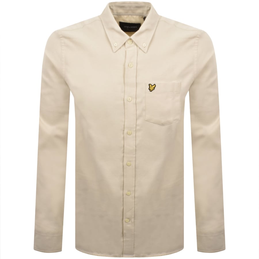 Image number 1 for Lyle And Scott Plain Flannel Shirt Cream