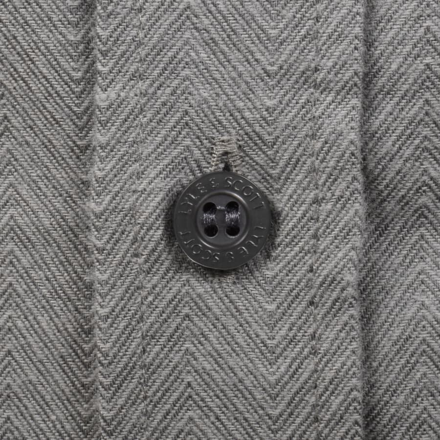 Image number 4 for Lyle And Scott Herringbone Flannel Shirt Grey
