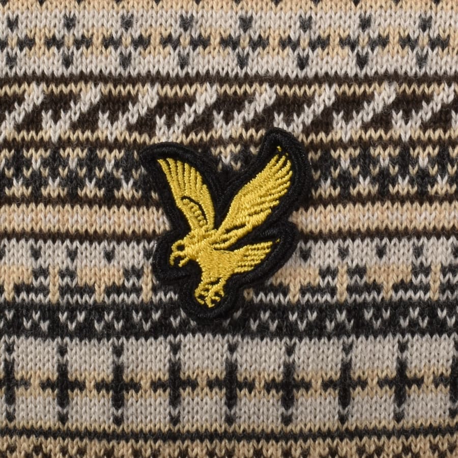 Image number 3 for Lyle And Scott Fairisle Knit Polo Beige