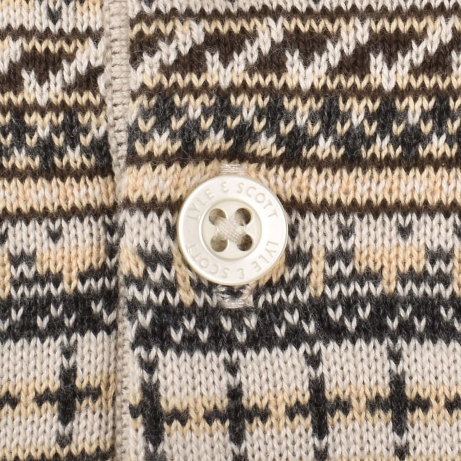 Image number 4 for Lyle And Scott Fairisle Knit Polo Beige