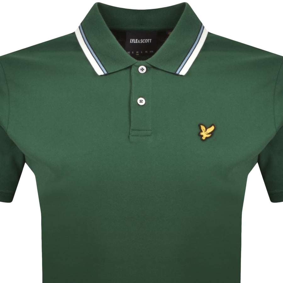 Image number 2 for Lyle And Scott Tipped Track Polo T Shirt Green