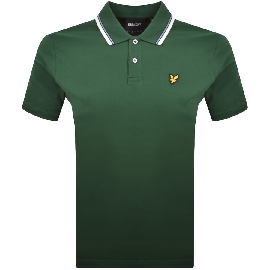 Image number 1 for Lyle And Scott Tipped Track Polo T Shirt Green