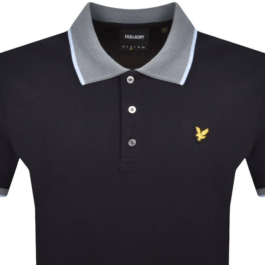 Image number 2 for Lyle And Scott Birdseye Collar Polo T Shirt Navy