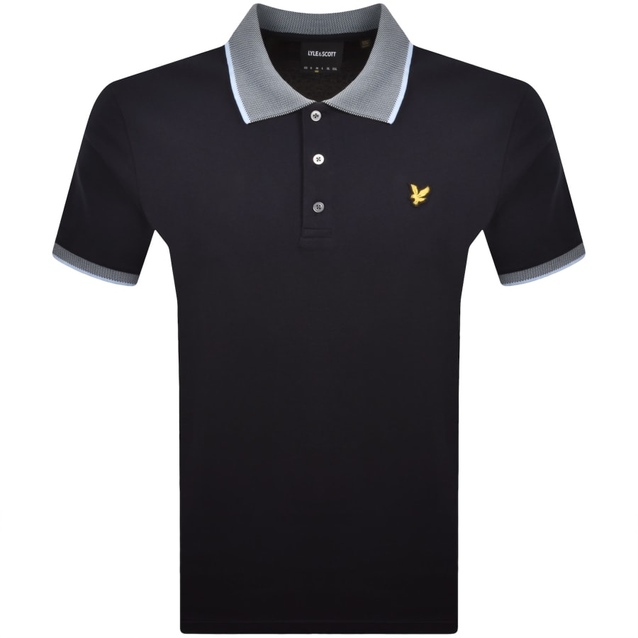 Image number 1 for Lyle And Scott Birdseye Collar Polo T Shirt Navy
