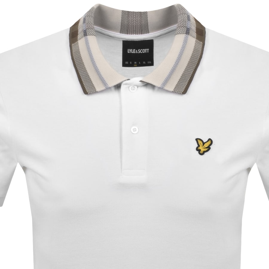 Image number 2 for Lyle And Scott Tartan Collar Polo T Shirt White