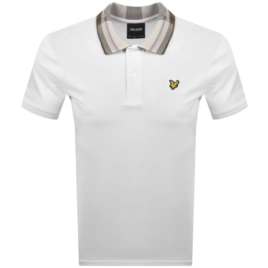 Image number 1 for Lyle And Scott Tartan Collar Polo T Shirt White