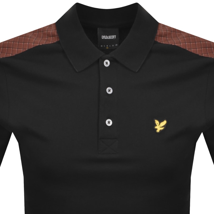 Image number 2 for Lyle And Scott Check Panelled Polo T Shirt Black