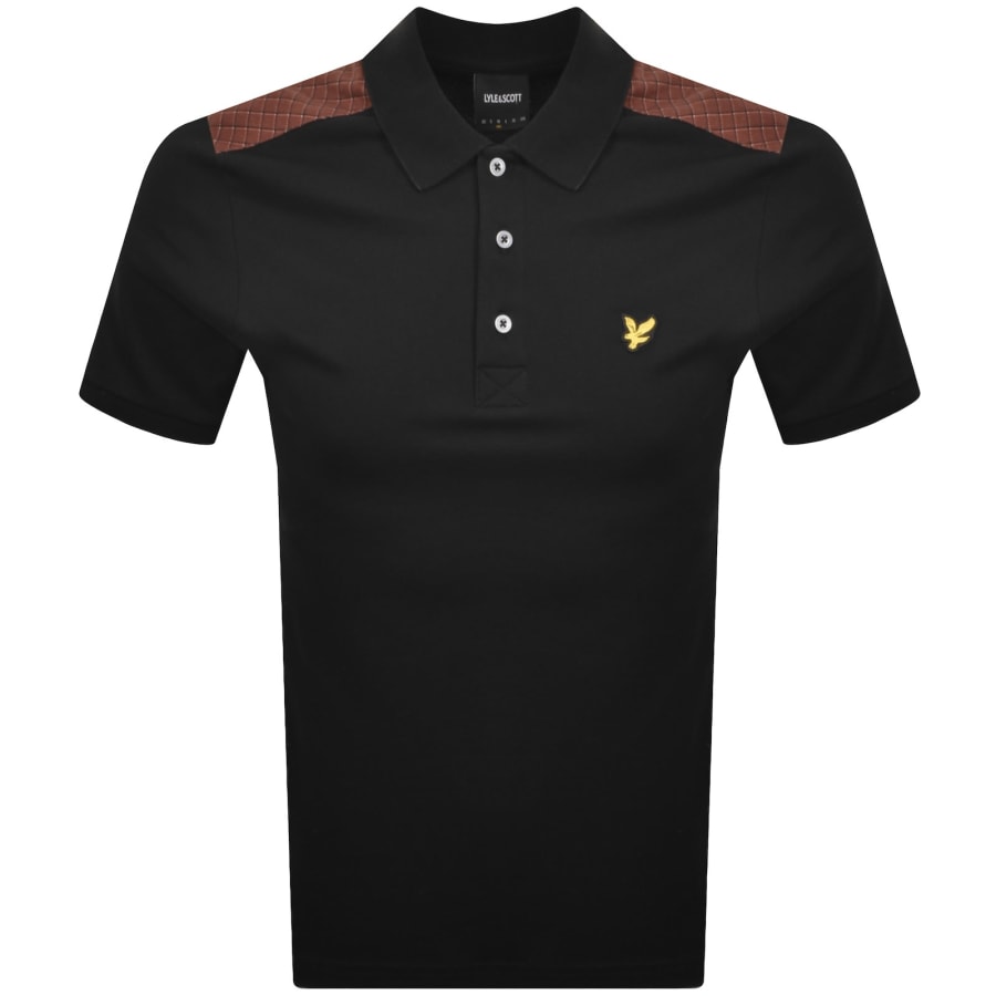 Image number 1 for Lyle And Scott Check Panelled Polo T Shirt Black