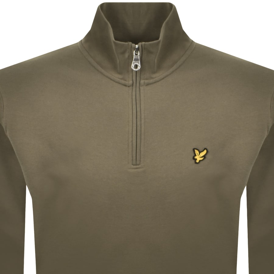 Image number 2 for Lyle And Scott Quarter Zip Sweatshirt Khaki