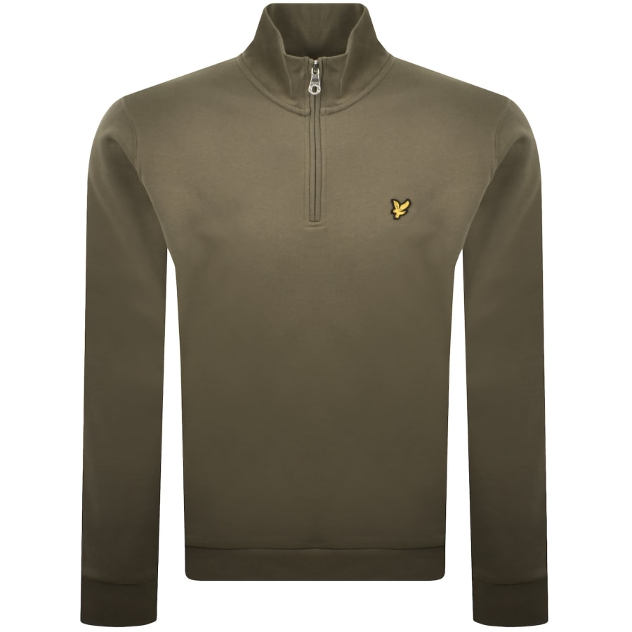 Image number 1 for Lyle And Scott Quarter Zip Sweatshirt Khaki