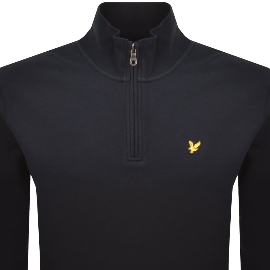 Image number 2 for Lyle And Scott Quarter Zip Sweatshirt Navy