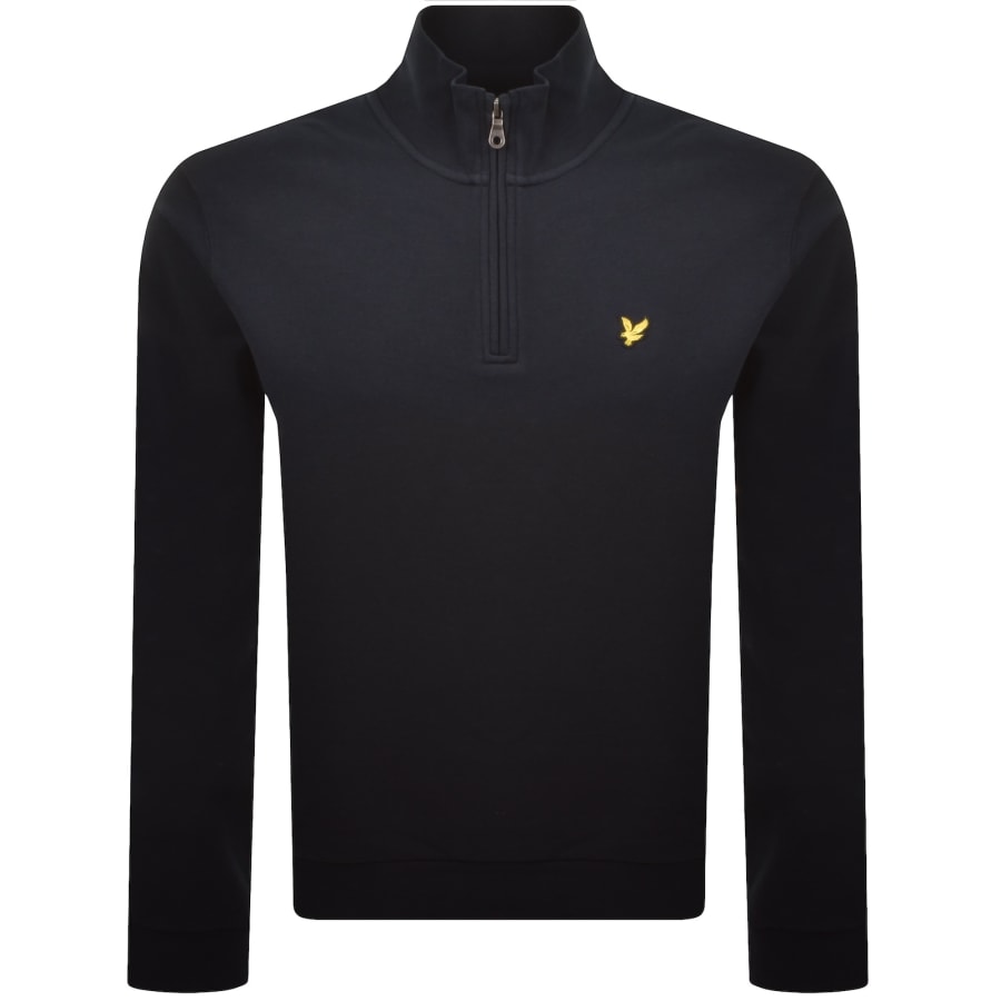 Image number 1 for Lyle And Scott Quarter Zip Sweatshirt Navy