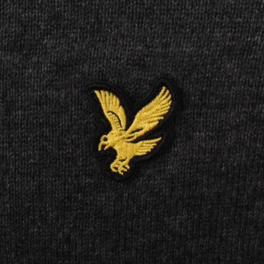 Image number 3 for Lyle And Scott Quarter Zip Knitted Jumper Grey
