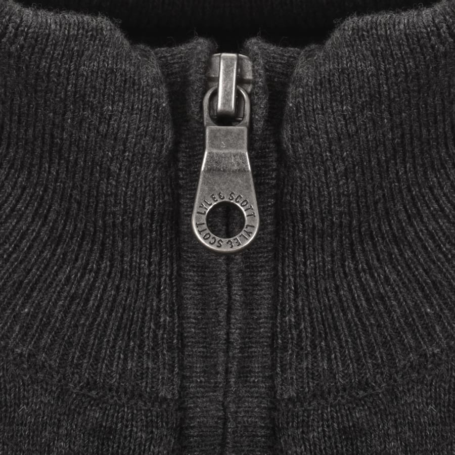 Image number 4 for Lyle And Scott Quarter Zip Knitted Jumper Grey